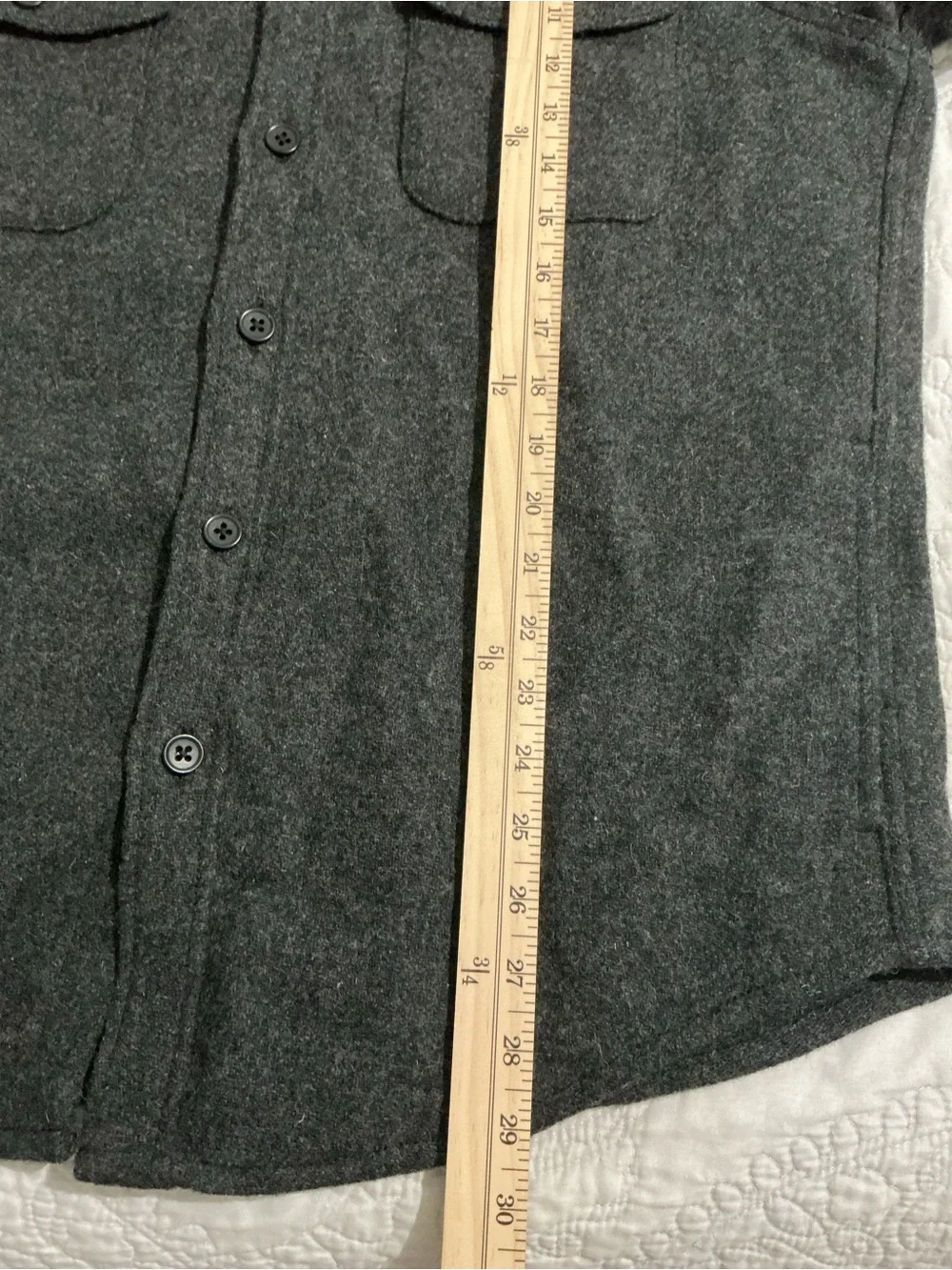 J. Crew 100% Brushed Wool Dark Charcoal Overshirt Shacket Size M